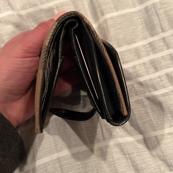 Burberry house print Check derby Canvas/ leather tri fold wallet - Picture 4 of 5